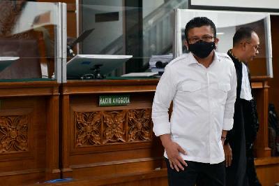 Terdakwa Ferdy Sambo setelah menjalani sidang putusan di Pengadilan Negeri Jakarta Selatan, 13 Februari 2023. Tempo/Febri Angga Palguna