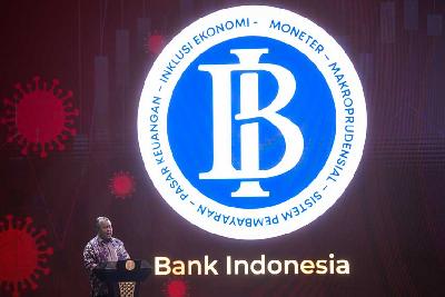 Gubernur Bank Indonesia Perry Warjiyo dalam Pertemuan Tahunan Bank Indonesia 2022 di Jakarta, 30 November 2022. Tempo/Tony Hartawan