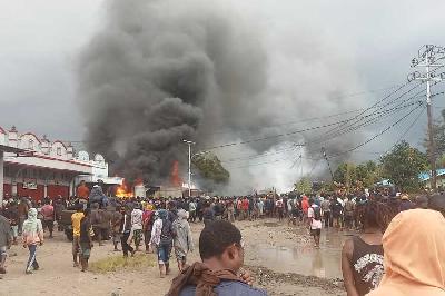 Kerusuhan di Wamena, Papua, 24 Februari 2023. Dok YKKMP