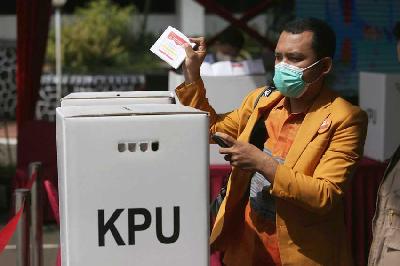Simulasi pemungutan suara di Kantor KPU RI, Jakarta. Dok Tempo/Muhammad Hidayat
