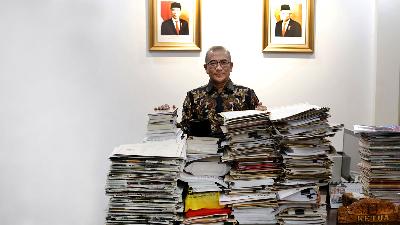 Ketua KPU Hasyim Asy’ari di kantor KPU, Jakarta, 9 Maret 2023. Tempo/M Taufan Rengganis