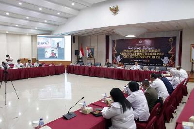 Suasana Focus Group Discussion (FGD) sikap KPU terhadap putusan Pengadilan Negeri (PN) Jakarta Pusat di Gedung KPU, Jakarta, 9 Maret 2023. TEMPO/M Taufan Rengganis