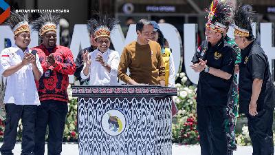 Presiden Jokowi meresmikan Gedung Papua Youth Creativ Hub (PYCH) di Jayapura.