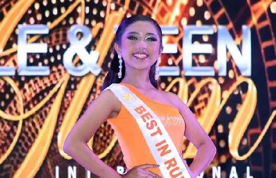 Janitra Ayu, pelajar SMPN 2 Palu yang meraih juara satu Little Miss Glam International 2023 di Filipina. Dok. Lito Caleon