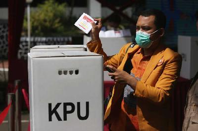 Simulasi pemungutan suara di Kantor KPU RI, Jakarta, 22 Maret 2022. Dok Tempo/Muhammad Hidayat