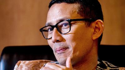 Menteri Pariwisata dan Ekonomi Kreatif Republik Indonesia Sandiaga Salahuddin Uno. Tempo/Tony Hartawan