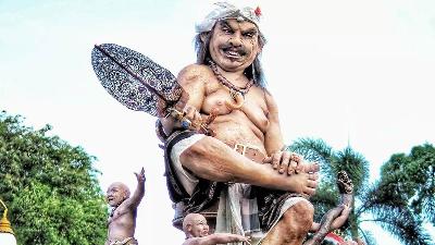 Pengarakan Ogoh-ogoh Tumbal Rare pada Kesanga Festival di Denpasar, Bali, 18 Maret 2023/Dokumentasi ST Dwi Putra