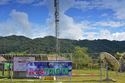 Base Transciever Station (BTS) 4G di Desa Tolo’oi Kecamatan Tarano, Nusa Tenggara Barat, 2018. Dok Kominfo