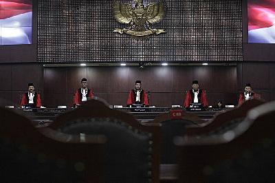 Sidang Pleno Khusus Penyampaian Laporan Tahunan 2022 di Gedung Mahkamah Konstitusi, Jakarta, 24 Mei 2023. TEMPO/Subekti.