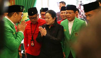 Ketua DPP PDI Perjuangan Puan Maharani saat kunjungi kantor DPP PPP di Jakarta, 29 Mei 2023. TEMPO/M Taufan Rengganis