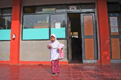 Hari pertama sekolah usai libur lebaran di SDN 025 Cikutra, Bandung, Jawa Barat, 2 April 2023. TEMPO/Prima mulia