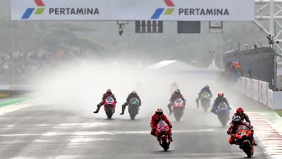 Balapan MotoGP seri Grand Prix of Indonesia di Pertamina Mandalika International Street Circuit, Lombok Tengah, NTB, 20 Maret 2022. ANTARA/Andika Wahyu
