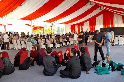 Suasana persiapan kick off  penyelesaian pelanggaran HAM di bekas Rumoh Geudon di Desa Bili, Kemukiman Aron, Kabupaten Pidie, Aceh , 24 Juni 2022. Dok. Tim Tempo (Aceh)