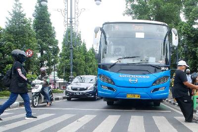 Tran Metro Pasundan di Kota Bandung, Jawa Barat, 3 Januari 2022. TEMPO/Prima Mulia