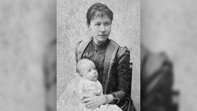 Johanna Gezina van Gogh-Bonger memangku anaknya, Vincent Willem van Gogh (keponakan pelukis Vincent van Gogh), pada 1890. Van Gogh Museum, Amsterdam 