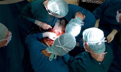 Photo Illustration of surgeons operate to extract the liver and the kidneys from a brain-dead woman at the Unfallkrankenhaus Berlin (UKB) hospital in Berlin, January 12, 2008. 
REUTERS/Fabrizio Bensch/File Photo
