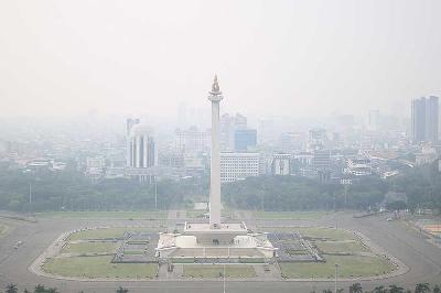 Polusi udara di Jakarta, Jumat, 11 Agustus 2023. Tempo/ Hilman Fathurrahman W