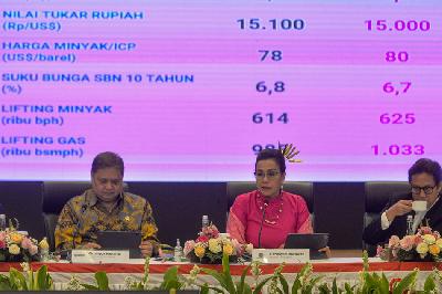Konferensi pers RAPBN dan Nota Keuangan Tahun Anggaran 2024 di Jakarta, 16 Agustus 2023. TEMPO/Tony Hartawan