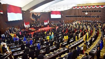 Sidang Tahunan MPR RI di Gedung Nusantara, Kompleks Parlemen, Senayan, Jakarta, 16 Agustus 2023. Tempo/M Taufan Rengganis
