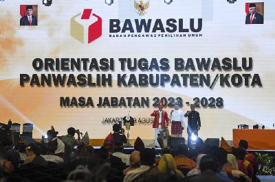 Pelantikan anggota Bawaslu periode 2023-2028 di Jakarta, 19 Agustus 2023. ANTARA/M Risyal Hidayat