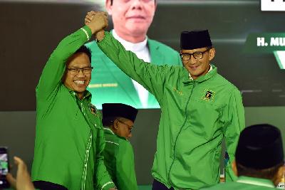Sandiaga Uno di kantor DPP PPP, Jakarta, 14 Juni 2023. TEMPO/M Taufan Rengganis
