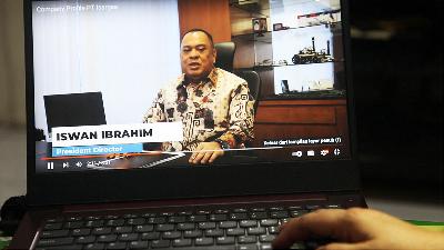 Isar Gas CEO Iswan Ibrahim in a company profile video. 
Tempo/Gunawan Wicaksono

