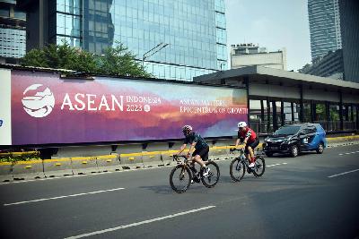 Baliho pelaksanaan Konferensi Tingkat Tinggi (KTT) ke-43 ASEAN di Jakarta, 3 September 2023. TEMPO/M Taufan Rengganis