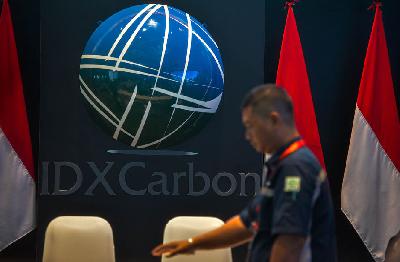 Bursa Karbon Indonesia (IDX Carbon) di Bursa Efek Indonesia, Jakarta, 26 September 2023. Tempo/Tony Hartawan