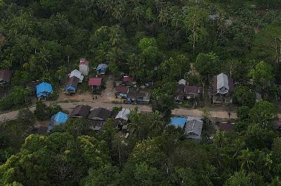 Pemukiman warga di Sepaku, Penajam Paser Utara, Kalimantan Timur, 6 Maret 2023. REUTERS/Willy Kurniawan
