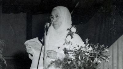 HR Rasuna Said berpidato di Surabaya, Jawa Timur, 1952. Arsip Nasional