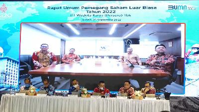 Rapat Umum Pemegang Saham Luar Biasa (RUPSLB) di Gedung Waskita Heritage, Jakarta, 26 September 2022. waskita.co.id