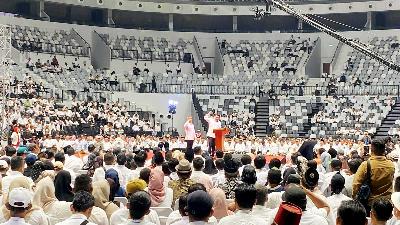 Silaturahmi Nasional Desa Bersatu di Indonesia Arena, GBK, Jakarta,  19 November 2023. Tempo/Bagus Pribadi