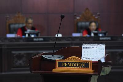 Sidang prihal syarat usia minimal capres-cawapres di Mahkamah Konstitusi, Jakarta, 29 November 2023. ANTARA/Indrianto Eko Suwarso