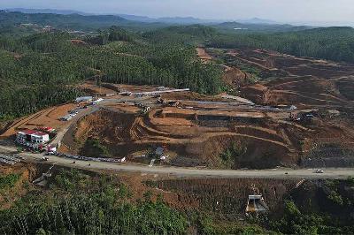 Proyek pembangunan kawasan inti pemerintahan Ibu Kota Negara Nusantara, di Sepaku, Kalimantan Timur, 8 Maret 2023. REUTERS/Willy Kurniawan