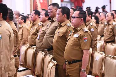 Sejumlah penjabat kepala daerah se-Indonesia di Istana Negara, Jakarta, 30 Oktober 2023. Dok. BPMI/Setpres/Kris