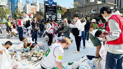 Proses memilah sampah para peserta dalam Spogomi World Cup 2023, di Tokyo, Jepang, 22 November 2023/X/@SpogomiWorldCup