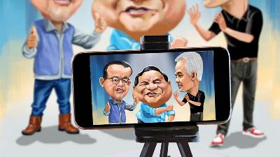 2024 presidential candidates turn to gimmicks to attract young voters.
Illustration by TEMPO/Imam Yunni
