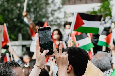 Ilustrasi warga Amerika Serikat mengikuti aksi solidaritas Palestina. PEXELS