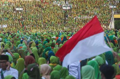 Acara harlah ke-78 Muslimat Nahdlatul Ulama di Stadion Gelora Bung Karno, Jakarta, 20 Januari 2024. TEMPO/Hilman Fathurrahman W