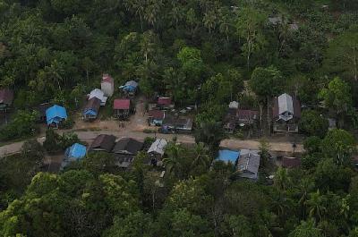Pemukiman warga di Sepaku, Penajam Paser Utara, Kalimantan Timur, 6 Maret 2023. REUTERS/Willy Kurniawan