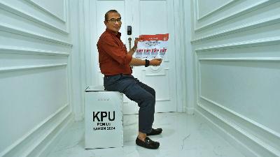Ketua Komisi Pemilihan Umum (KPU) Hasyim Asy’ari,  di Jakarta, 22 Februari 2024/Tempo/Febri Angga Palguna