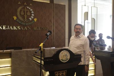 Jaksa Agung ST Burhanuddin di Gedung Kejaksaan Agung RI, Jakarta, 6 Maret 2023. TEMPO/Subekti