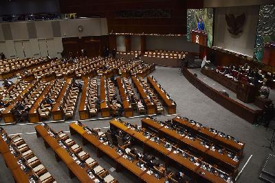 Anggota DPR RI mengikuti rapat Paripurna di Gedung Nusantara, Kompleks Parlemen, Senayan, Jakarta, 5 Maret 2024. TEMPO/M Taufan Rengganis