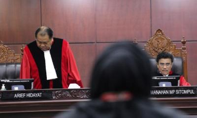 Sdang pengujian Pasal 330 ayat (1) Kitab Undang-Undang Hukum Pidana 1946 (KUHP 1946) di Mahkamah Konstitusi, Jakarta, 2 November 2023. mkri.id/Humas/Fauzan