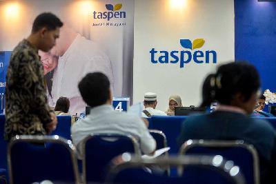 Aktivitas pelayanan nasabah Taspen di Jakarta, Agustus 2023. Tempo/Tony Hartawan