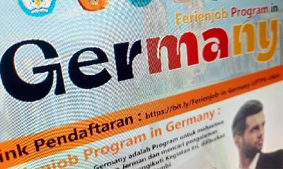 Iklan Ferienjob Program in Germany di salah satu media sosial. Dok. Tempo