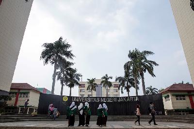 Mahasiswa beraktivitas di Universitas Negeri Jakarta (UNJ). TEMPO/STR/Rizki Putra 