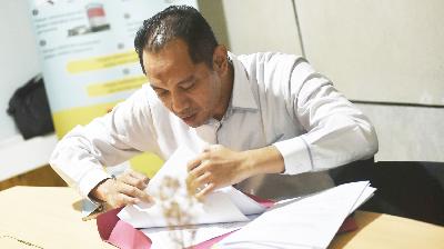  Wakil ketua KPK, Nurul Gufron, di gedung Komisi Pemberantasan Korupsi, Jakarta, 8 Mei 2024/Tempo/Imam Sukamto