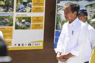 Presiden Joko Widodo di Konawe, Sulawesi Tenggara, 14 Mei 2024. ANTARA/Hafidz Mubarak A