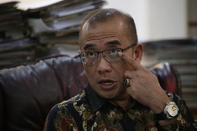 Ketua KPU Hasyim Asy’ari di kantor KPU, Jakarta, 9 Maret 2023. TEMPO/M Taufan Rengganis